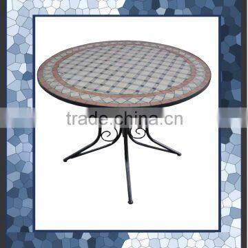 Mosaic round garden table