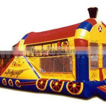 giant inflatable train bouncer,inflatable bouncy combo with slide A3025