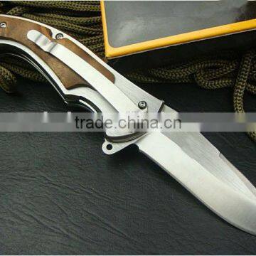 New OEM wood handle foldling survival knife