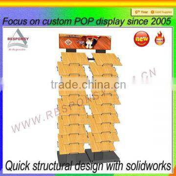 Iron metal and wood Material Tile Display Rack in Tile store