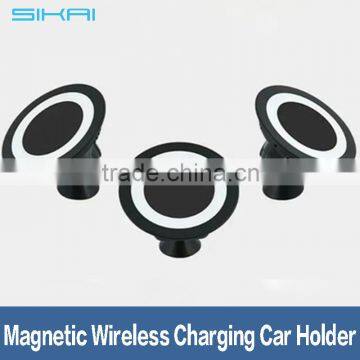 360 Rotation Car Magnetic Wireless Charger Dock For iPhone 5S 6S Plus Galaxy S6 Edge+ Note 5