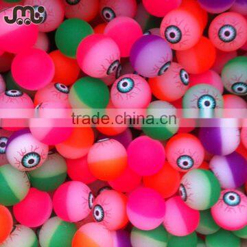 Colored eye shape 32mm rubber bouncing ball