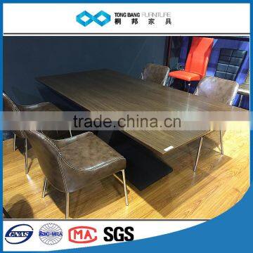 TB furniture 2016 luxury dining table veneer top TL shape table