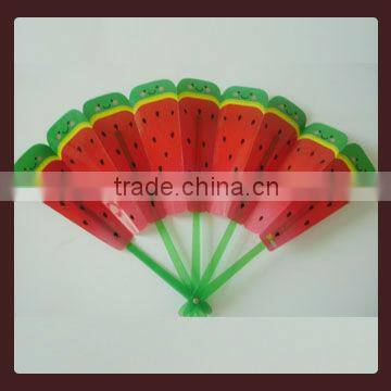 Yiwu 2014 newly custom advertisement fruit pp hand fan,plastic fan