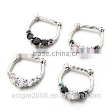 Clicker medical nose ring fancy color piercing jewelry