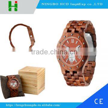 2016 Promotional 100% natural sandalwood/zebra/maple wooden watches wrist watch