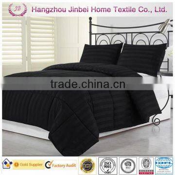 black Solid 3cm Stripe Microfiber comforter