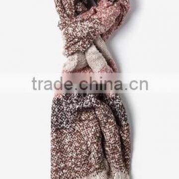 Helsinki Cool Burgundy, Tan, and Navy Blue Silk Woolen Scarfs for Girls photo-5