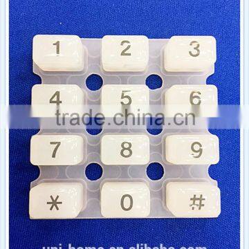 RoHS complied Customiz 12 keys silicone button numeric keypad for lock keypad
