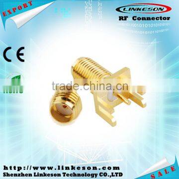 RF coaxial SMA female PCB mount connector