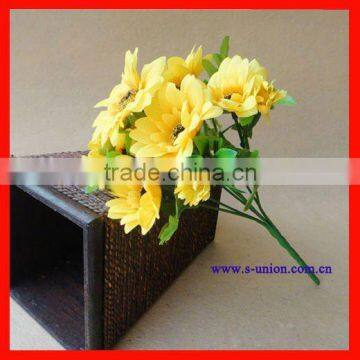 Handcraft decorative artificial silk sunflower