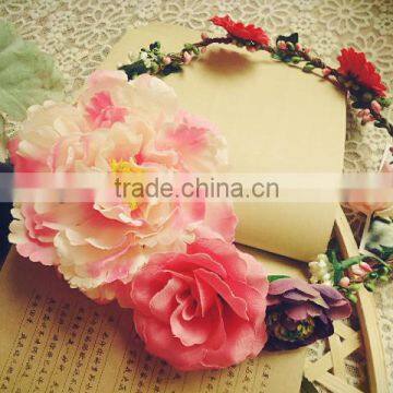 Big Artificial Peony Flower Head Wreath Wedding Flower Garland