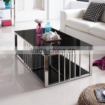 No Floding Double Deck Glass Coffee Table