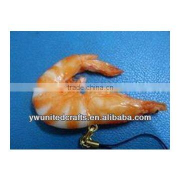 Fashion&charm simulation shrimp keyring