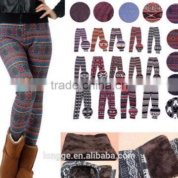 2016 Women Warm Winter Knit Snowflake Nordic Leggings Xmas Tight Fleece Stretch Pants