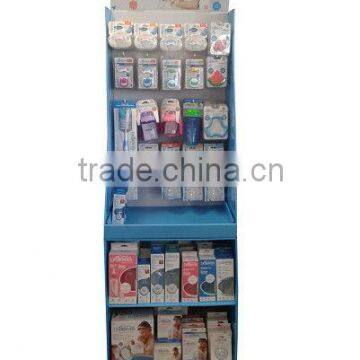 Cardboard paper peg display stand and rack for baby'products promotion