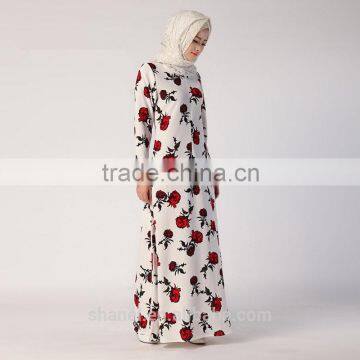 Modern Floral Muslim Abaya Dubai Islamic Abaya Dress photo-2