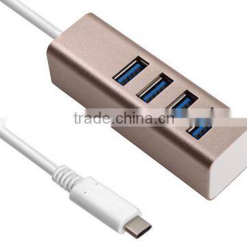 Aluminum Type-C 4-Port Portable USB 3.0 5 Gbps Super Speed HUB