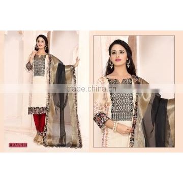 Magnetic Off White Cotton Churidar Suit/best Churidar Suit online shopping