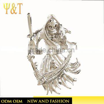 Fashion stainless steel enamel skull pendant,halloween light up skull necklace
