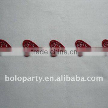 heart shape non-woven fabric garland