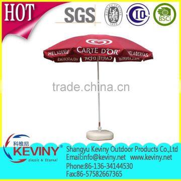 advertising beach umbrella with silk printing made bu china parapluie factory