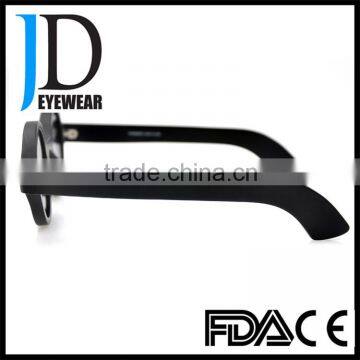 Round Matte Black Retro Sunglasses
