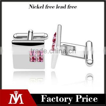  customized latest metal silver cuff link jewelry mens shirts austria crystal cufflinks