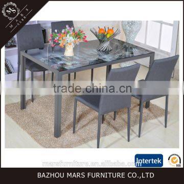 Modern Furniture Glass Kitchen Dining Dinette Top Dining Set 6 Person Dining Table and Chairs Set photo-5