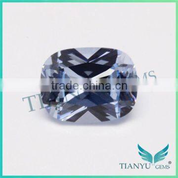 Wholesale loose gemstones 7x9mm sea blue color 104# cushion shape synthetic spinel gemstone semi precious stone