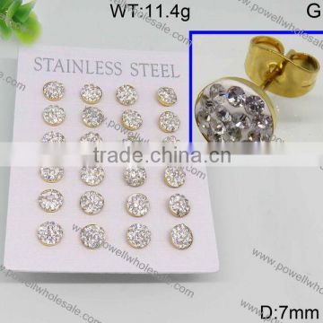 Factory price hot diamond gold color earring