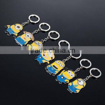 Wholesale fashion movie minions collections stuff cartoon minions keychain despicable me custom alloy keychain