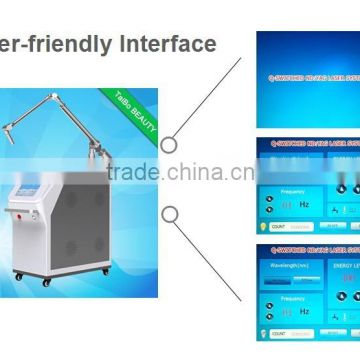 High quality 532nm& 1064 nm Q-switch nd yag laser tattoo removal beauty machine/laser tattoo removal device price