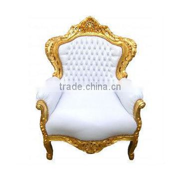 white baroque style armchair