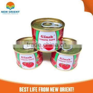 canned package New Orient Pure Tomato Paste Canned Food paste ingredients