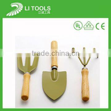 5 piece wood handle iron kids garden tool set