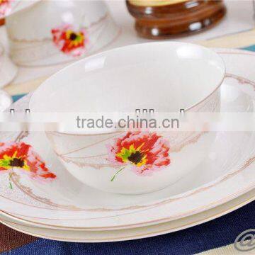 new design BONE CHINA dinner set,flower design dinner set,luxury fine china dinner set