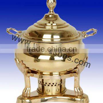 rounded base handmade chafing dish for sale | high quality metal made chafing dish | stainless steel chafing dish