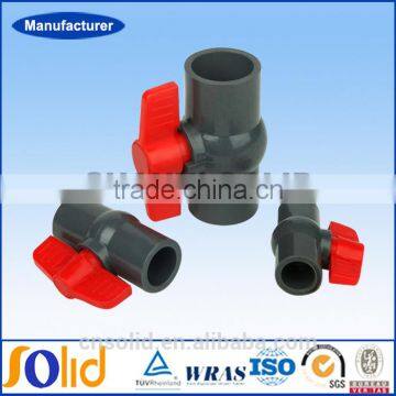 PVC Threaded Floating Ball Valve Price Drawing With Polyvinyl Chloride Body