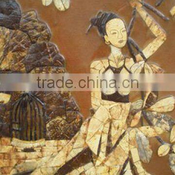 Ancient Women Picture by coconut shell , 100% high quality from vietnam handicraft
