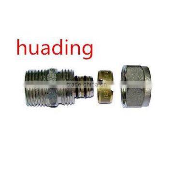 Male straight union compression fitting connector for PEX-AL-PEX bras fitting coupling for plumbing