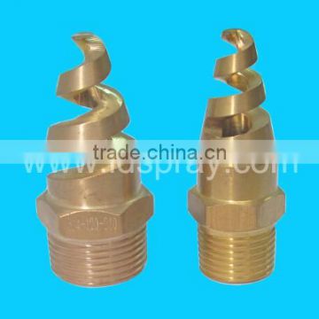 3/8" to 2" male brass HHSJ spiral nozzle with solid cone-shaped spray pattern