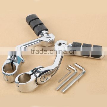 360 degree Adjustable Highway Footpeg Footrests For Universal 32mm Chrome