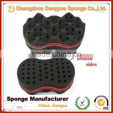 Double Sided Barber Hair Brush Sponge Dreads Locking Twist Coil Afro Curl Wave