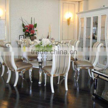 Antique Fashion Paris Round Dining Table Set, Latest Design Double Layer Dining Table Set with Lazy Susan