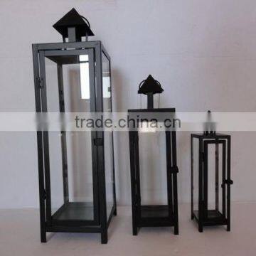 metal and glass free standing candle lanterns