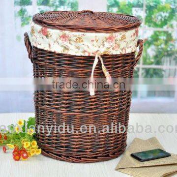 Household Furniture Zakka Storge Basket Wicker Waste Bin Country Style