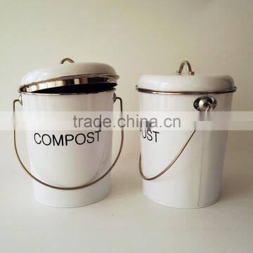 Indoor Powder-coated Steel Compost Food Waste Recycling Caddy Bin Metal Compost Bucket photo-5