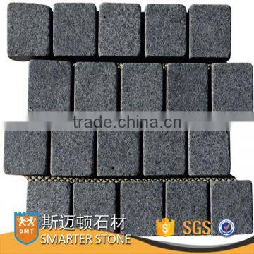 Black granite mesh paver stone basalt paver wholesale