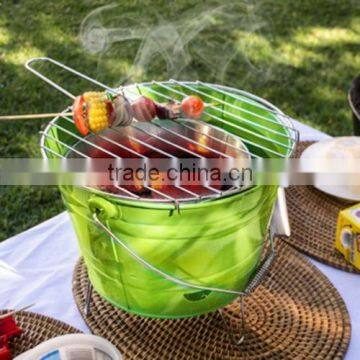 Portable Camping Garden Charcoal Barbecue Bucket BBQ Grill For Outdoor Cooking photo-2